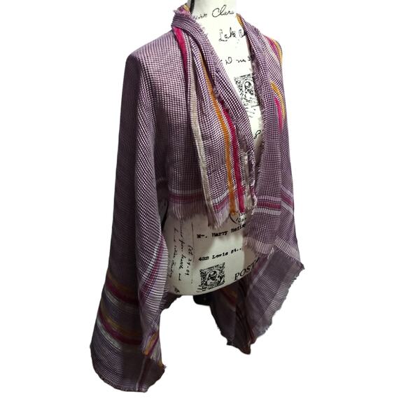 Collectioneighteen Accessories - CollectionEighteen Purple Plaid Shawl Wrap Scarf Size OS